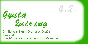 gyula quiring business card